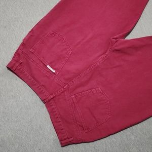 Vintage Plus Size "London" Magenta Pink High Rise Baggy Tapered Leg "Mom" Jeans